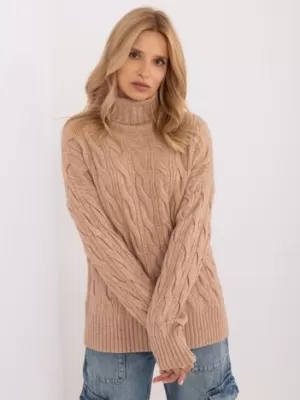 Dámský svetr WOOL FASHION ITALIA AT-SW-23445.00 CAMEL