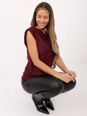 Dámská halenka ITALY MODA MI-BZ-61479.35 BURGUNDY