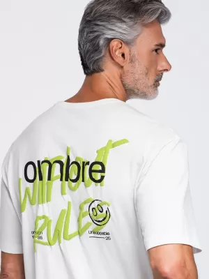 Pánské tričko OMBRE OM-TSPT-0284 OFF-WHITE