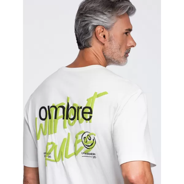  Pánské tričko OMBRE OM-TSPT-0284 OFF-WHITE 