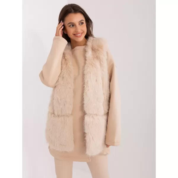  Dámská vesta WOOL FASHION ITALIA AT-KZ-2368.00P BEIGE 