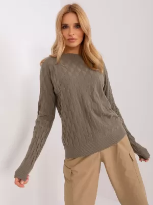 Dámský svetr WOOL FASHION ITALIA AT-SW-2326.37X KHAKI