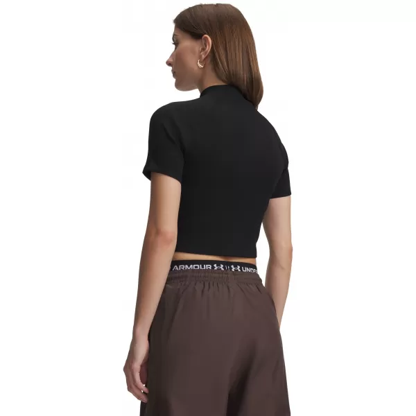  Dámské triko UNDER ARMOUR UA RIVAL RIB MOCK SS TEE 6014794-008 ČERNÁ 