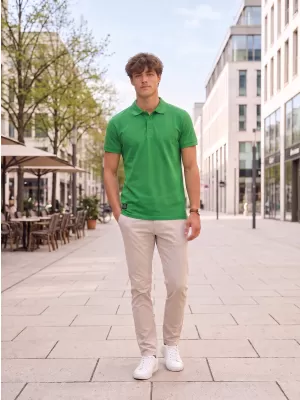 Pánské triko s límečkem ALTISPORT NP/ALMST90601 KELLY GREEN