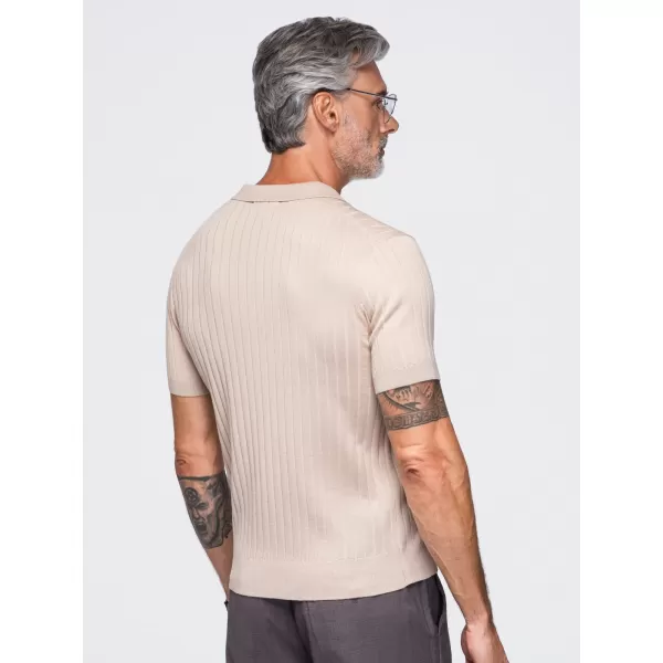  Pánské polo tričko OMBRE OM-POSS-0180 BEIGE 