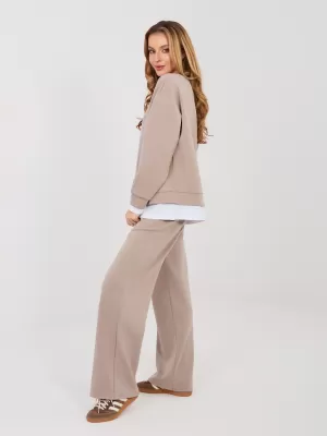 Dámská tepláková souprava RUE PARIS IT-KMPL-22230.18 DARK BEIGE