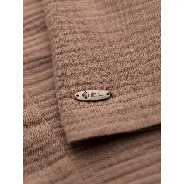  Pánská košile OMBRE OM-SHSS-0223 LIGHT BROWN 