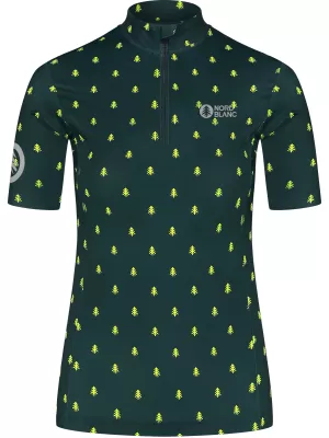 Dámský cyklo dres NORDBLANC TREES NBSLF8085 TMAVĚ ZELENÁ