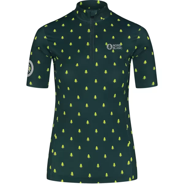  Dámský cyklo dres NORDBLANC TREES NBSLF8085 TMAVĚ ZELENÁ 