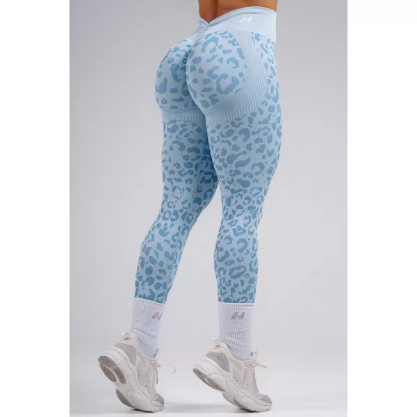  Kompresní push-up legíny s leopardím vzorem NEBBIA PRIMAL 849 BLUE LEOPARD 