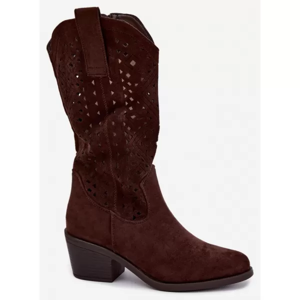  Dámské kozačky S.BARSKI HY62-8126 CHOCOLATE 