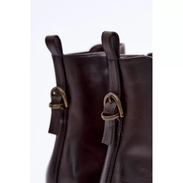  Dámské kotníkové boty SERGIO LEONE BT-04 DARK BROWN 