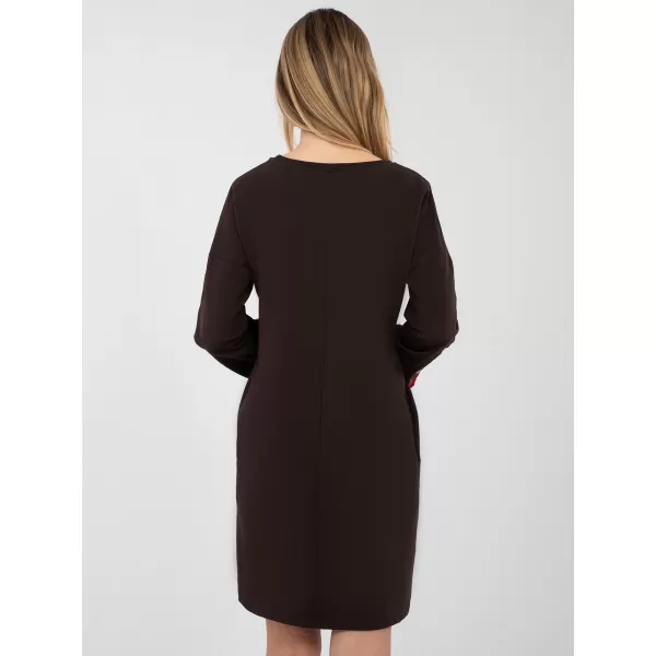  Dámské šaty RUE PARIS RV-SK-8088.59 DARK BROWN 