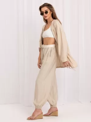 Dámské kalhoty RUE PARIS IT-SP-10368.34 BEIGE