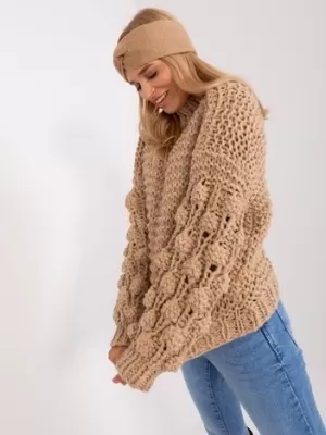 Dámský svetr WOOL FASHION ITALIA AT-SW-2382.97P BEIGE
