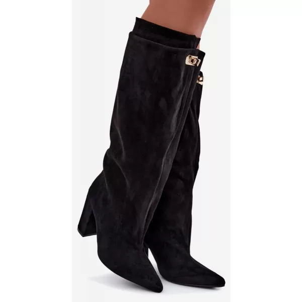  Dámské kozačky BOTO 2912A-1 BLACK SUEDE 