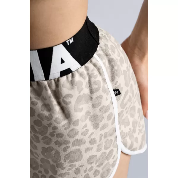  Tréninkové šortky s leopardím vzorem NEBBIA PRIMAL 855 CREAM LEOPARD 