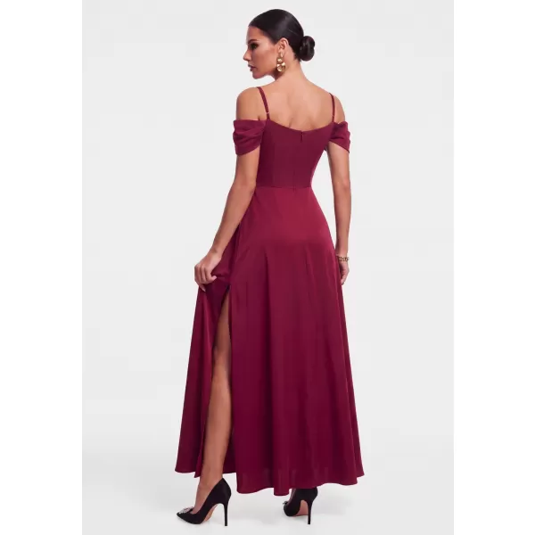  Dámské šaty LARICA LA-OM-DLR452 DARK RED 