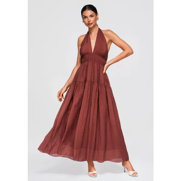  Dámské šaty OMBRE OW-DLR-E0001 BROWN 