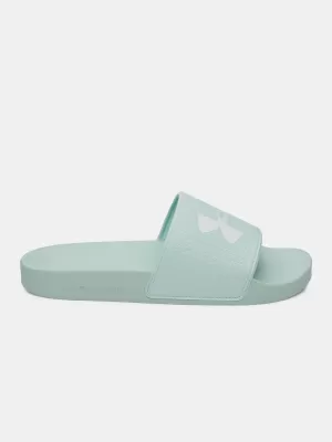 Dámské pantofle UNDER ARMOUR UA W ARMR SLIDE 6007532-703 ZELENÁ