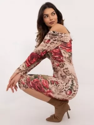 Dámské šaty ITALY MODA DHJ-SK-18688-1.52 BEIGE