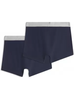 Pánské boxerky PUMA MEN SHINE ELASTIC BOXERS 2P 94780601 BLUE/SILVER