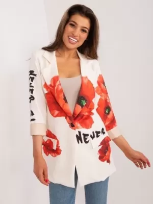 Dámské sako ITALY MODA DHJ-MA-18525-2.36 ECRU