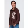 Dámská košile OMBRE OW-SH-E0073 BROWN
