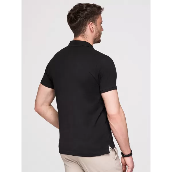  Pánské triko s límečkem OMBRE OM-POBS-0171 BLACK/ NAVY/WHITE 