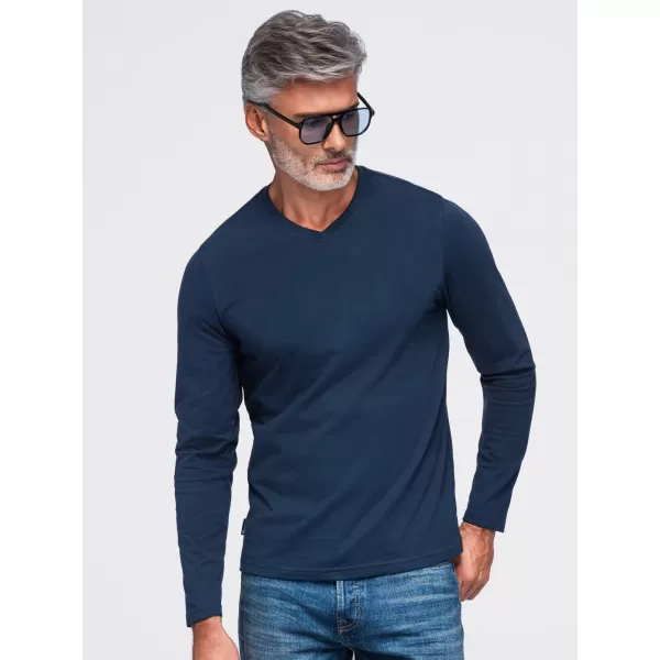  Pánské tričko OMBRE OM-LSBL-0143 NAVY BLUE 