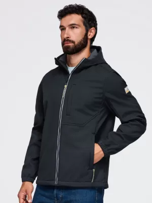 Pánská softshellová bunda OMBRE OM-JANP-0292 BLACK