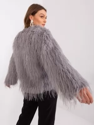 Dámská bunda WOOL FASHION ITALIA AT-KR-2359.96P LIGHT GREY