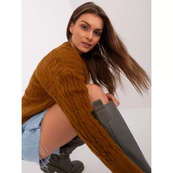  Dámský svetr WOOL FASHION ITALIA AT-SW-2335-1.68P LIGHT BROWN 