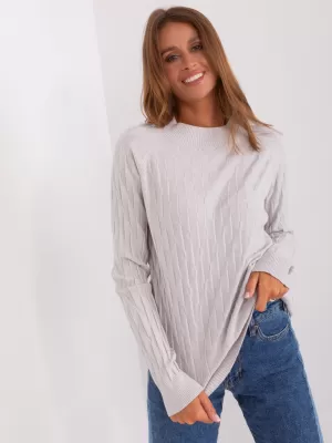 Dámský svetr WOOL FASHION ITALIA AT-SW-2326.37X LIGHT GREY