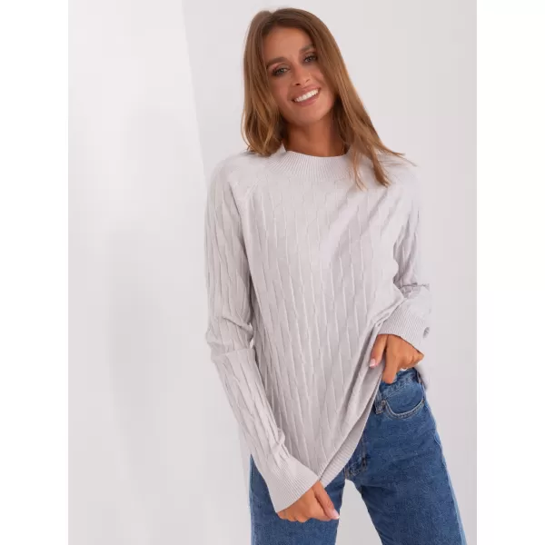  Dámský svetr WOOL FASHION ITALIA AT-SW-2326.37X LIGHT GREY 
