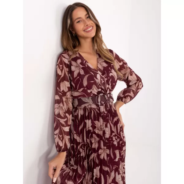  Dámské šaty ITALY MODA IT-SK-11389-1.28P BURGUNDY 