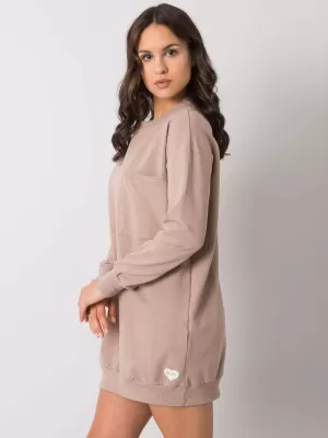 Dámské šaty RUE PARIS RV-SK-7332.65 DARK BEIGE