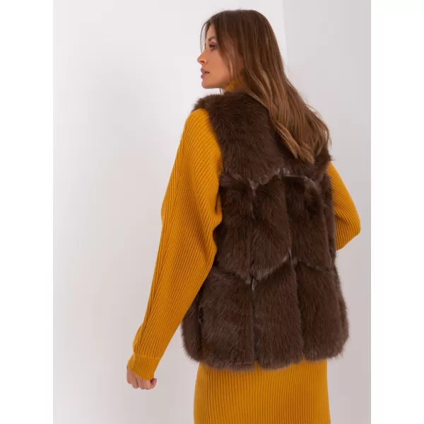  Dámská vesta WOOL FASHION ITALIA AT-KZ-2375.00P DARK BROWN 