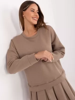 Dámské šaty RUE PARIS MI-SK-3249.98 DARK BEIGE