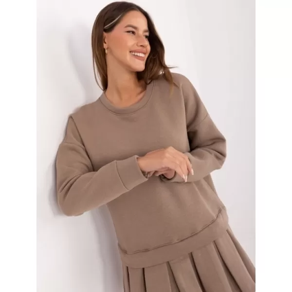  Dámské šaty RUE PARIS MI-SK-3249.98 DARK BEIGE 
