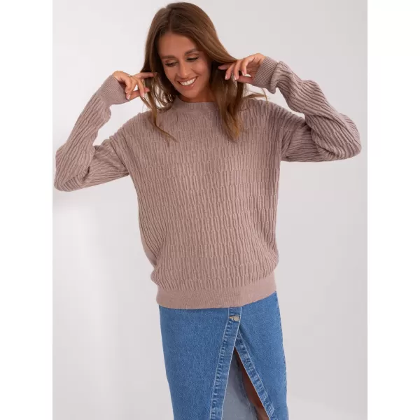  Dámský svetr WOOL FASHION ITALIA AT-SW-2338.14P DARK BEIGE 