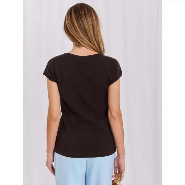  Dámské tričko RUE PARIS RV-TS-A1442.15 DARK BROWN 