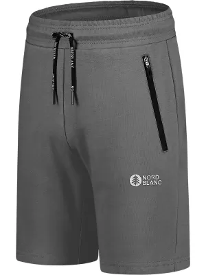 Pánské bavlněné kraťasy NORDBLANC RELAXEDFIT NBSPM8254 ŠEDÁ