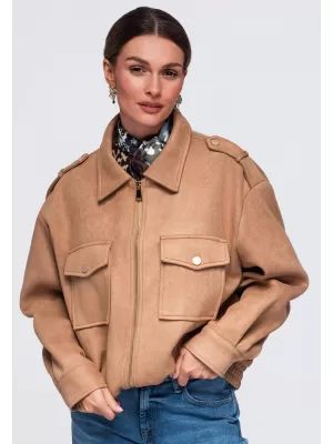 Dámská bunda OMBRE OW-JANP-0147 CAMEL