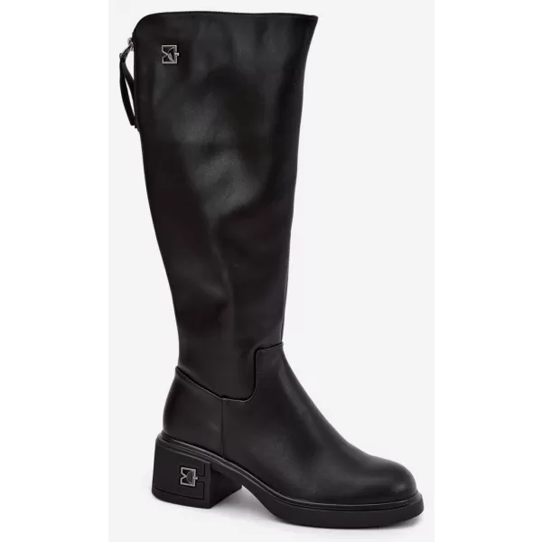  Dámské kozačky VINCEZA 67056 LEATHER BLACK 
