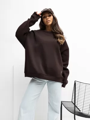 Dámská mikina RUE PARIS RV-BL-A1038.01P DARK BROWN