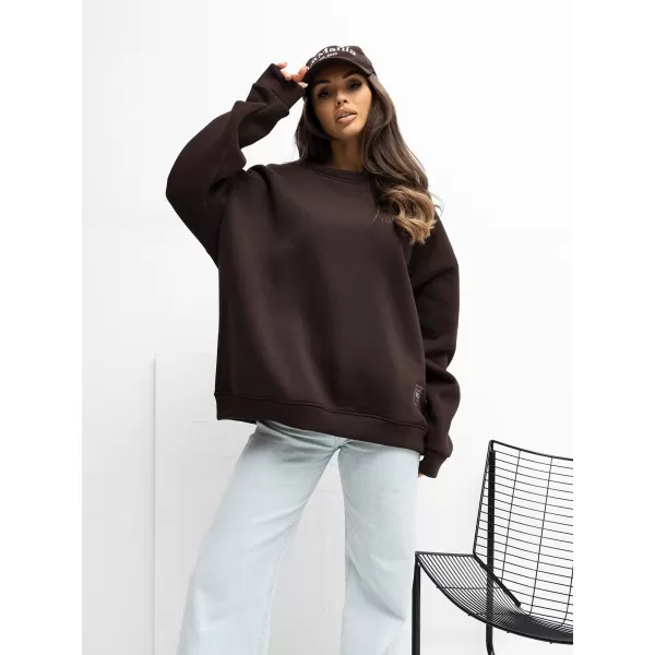  Dámská mikina RUE PARIS RV-BL-A1038.01P DARK BROWN 
