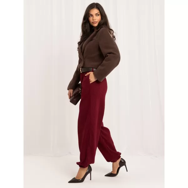  Dámské kalhoty ITALY MODA MI-SP-P72003H.70 BURGUNDY 