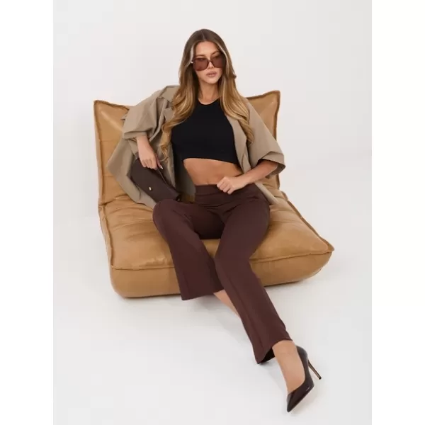  Dámské tepláky RUE PARIS RV-DR-A1289.01 DARK BROWN 