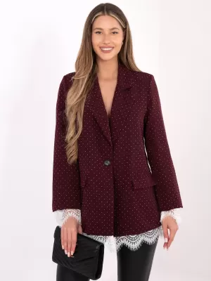 Dámské sako ITALY MODA IT-MA-FL9916-2.12P BURGUNDY